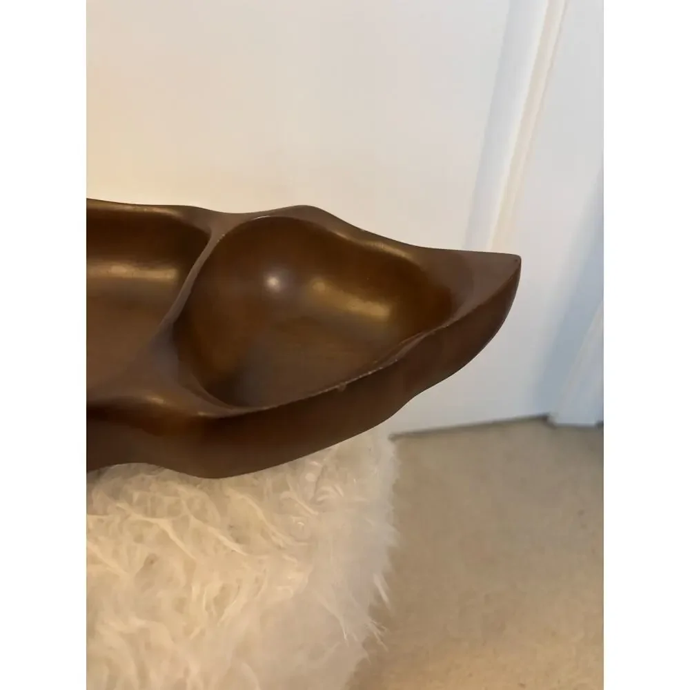 vintage mid century monkey pod wood serving tray